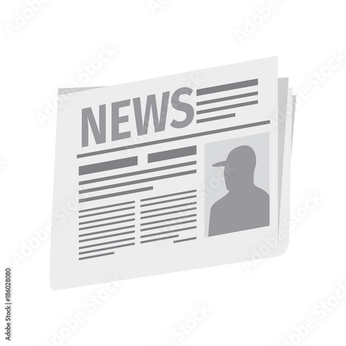 Fresh newspaper isolated on white background