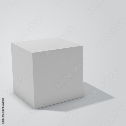 White box cube isolated on white background. © makstorm