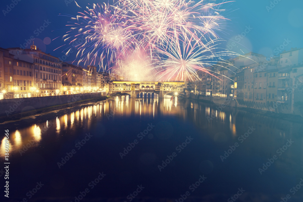 Florence with fireworks - Celebrating New Year in the city