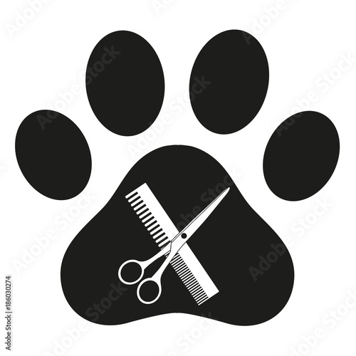 vector illustration of a dog cutting on a white background