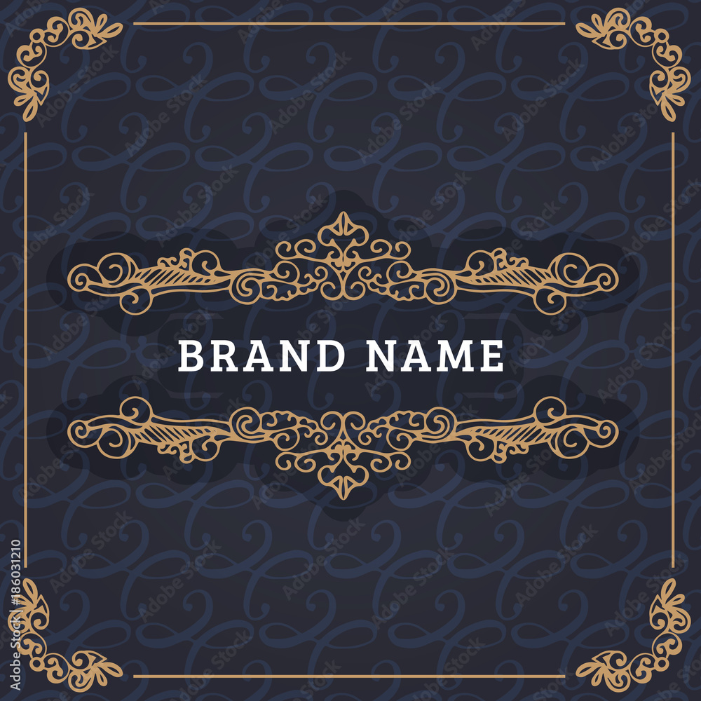Monogram creative card template with beautiful flourishes ornament elements. Elegant design for corporate identity, logo, invitation. Design of background products. Monogram creative card template with beautiful flourishes ornament elements. Elegant design for corporate identity, logo, invitation. Design of background products.