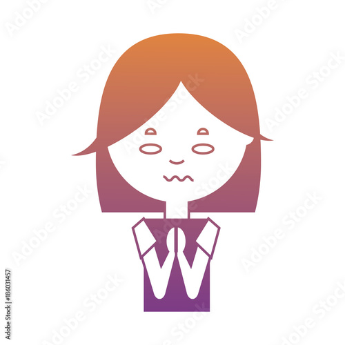 cartoon woman face icon