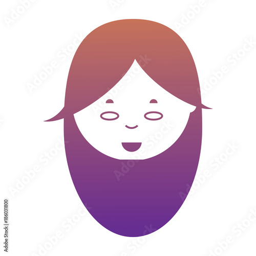 cartoon woman face icon