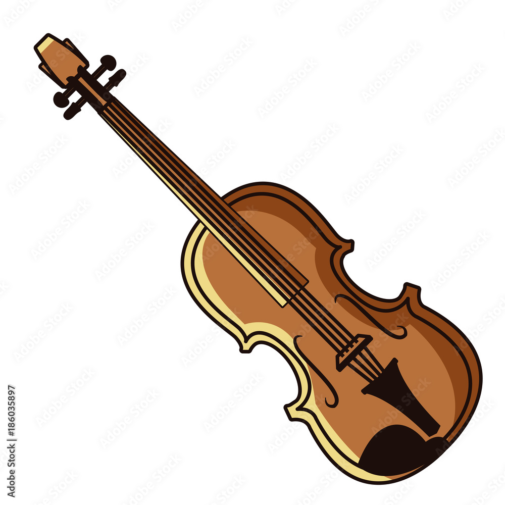 Obraz premium Violin music instrument icon vector illustration graphic design