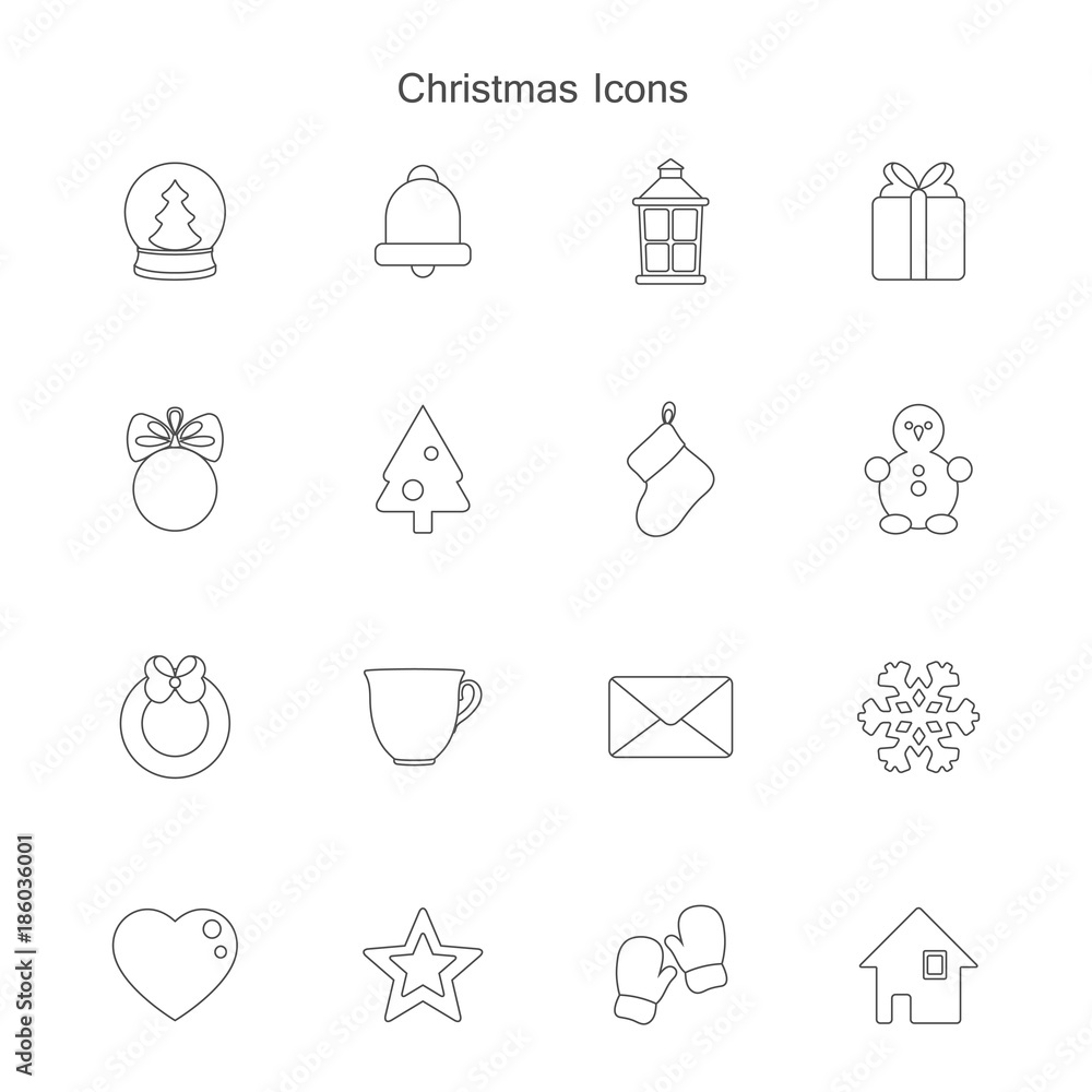 Vector illustration of christmas icons set Vector illustration of christmas icons set