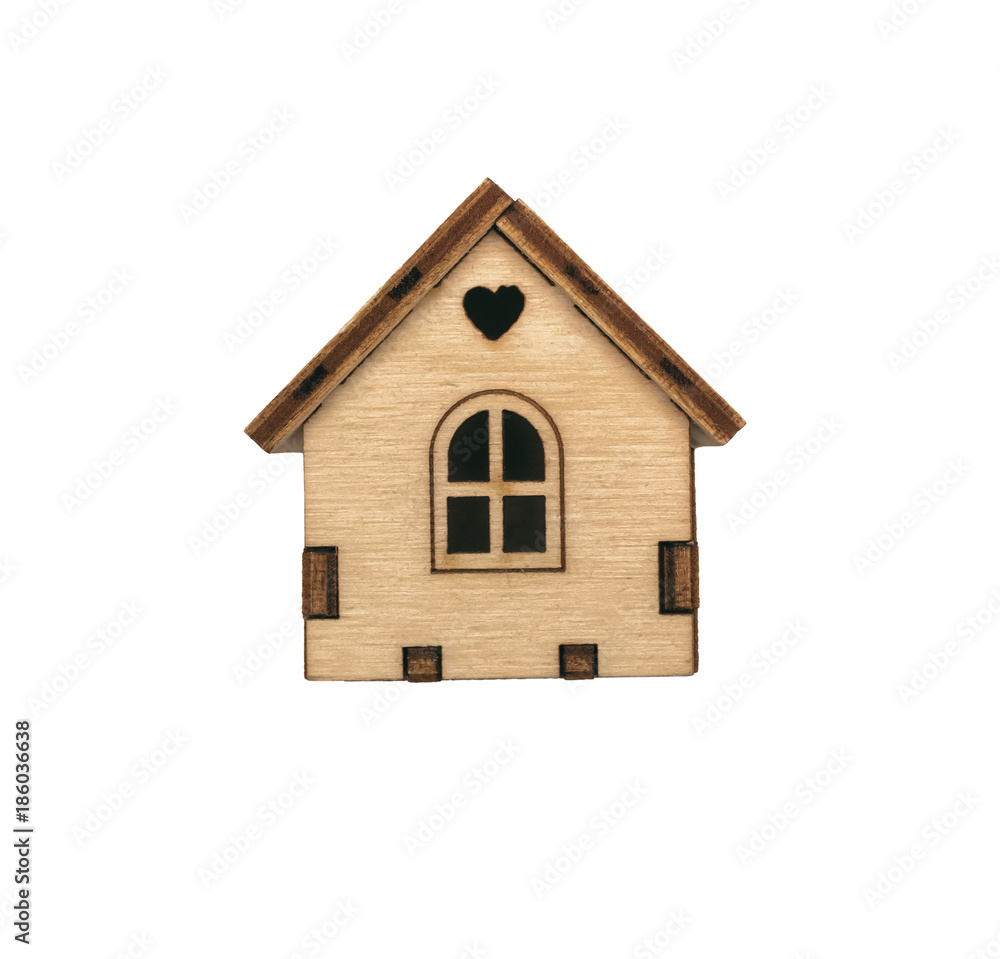 Small toy house home isolated on white background. Small toy house home isolated on white background.
