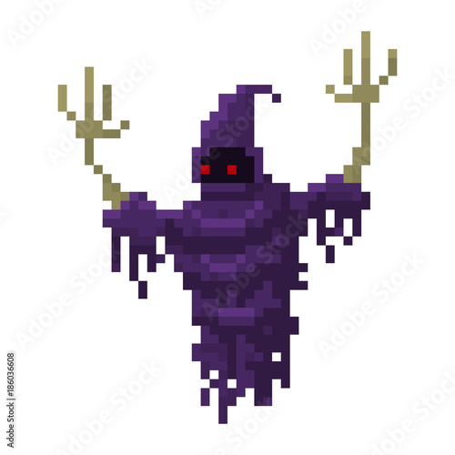 Pixel character  evil spirit of the sorcerer
