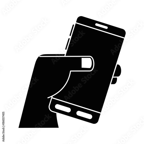 smartphone device with hand human