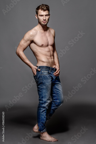 naked man in jeans