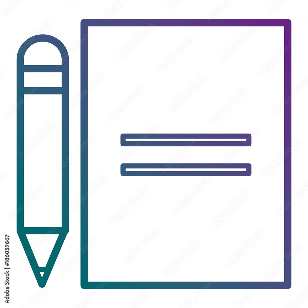 sheet of notebook with pencil icon sheet of notebook with pencil icon