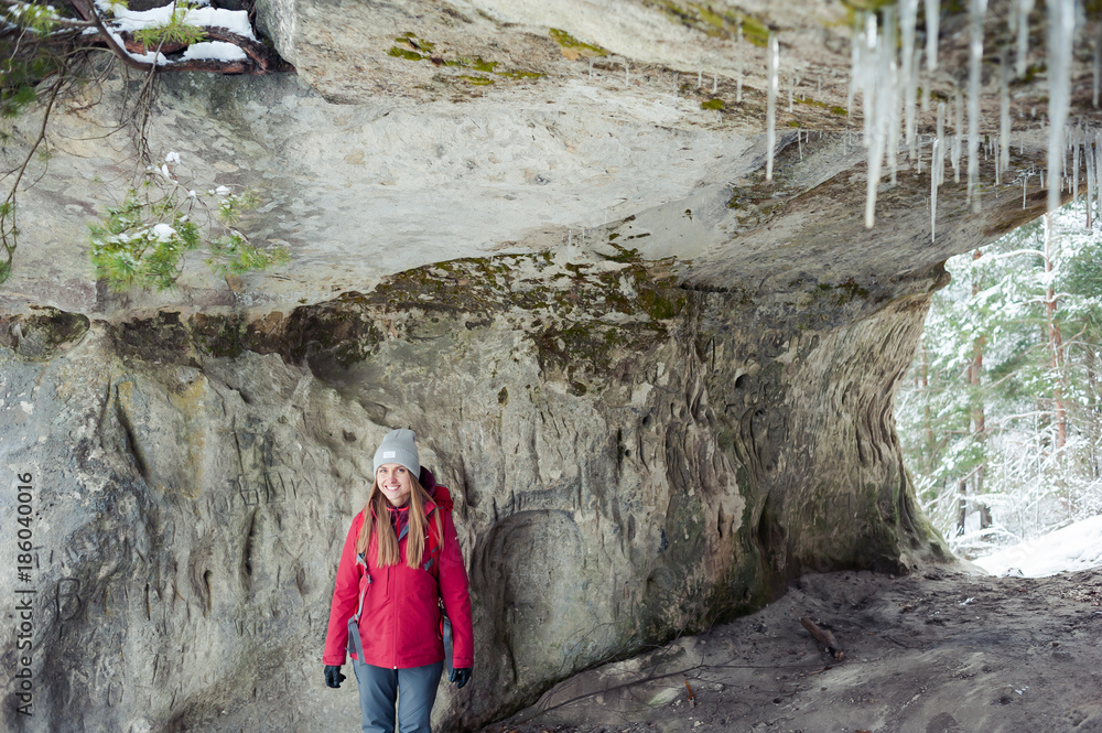 Cave tourist in winter Cave tourist in winter