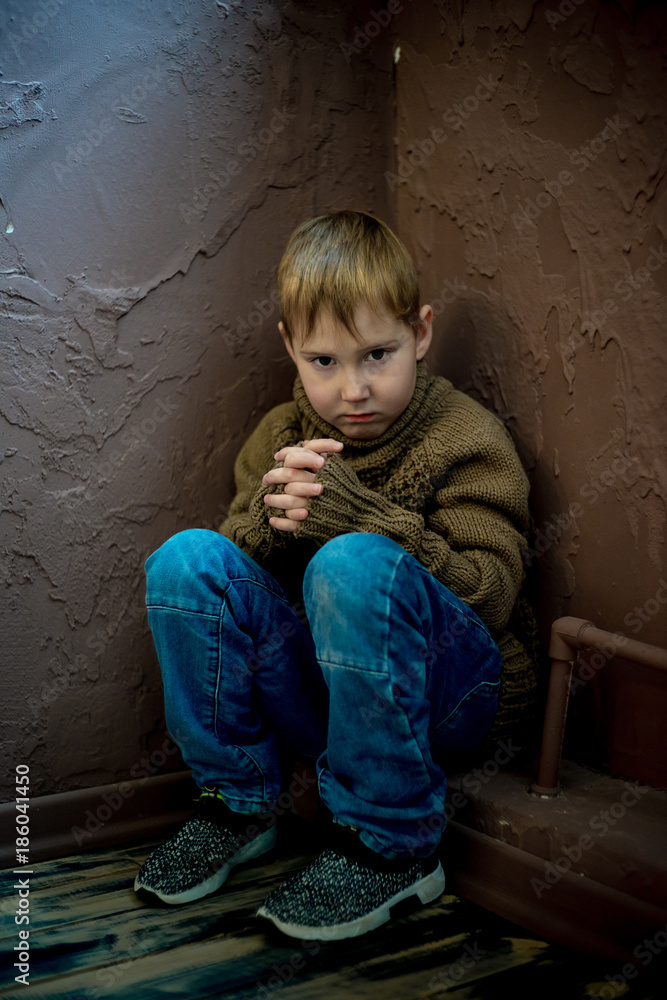 Fototapeta premium Child abuse at home