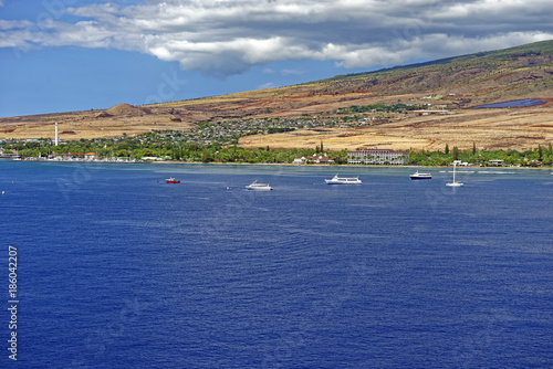 Sea approach to Lahaina, Maui, Hawaii, U.S.A.