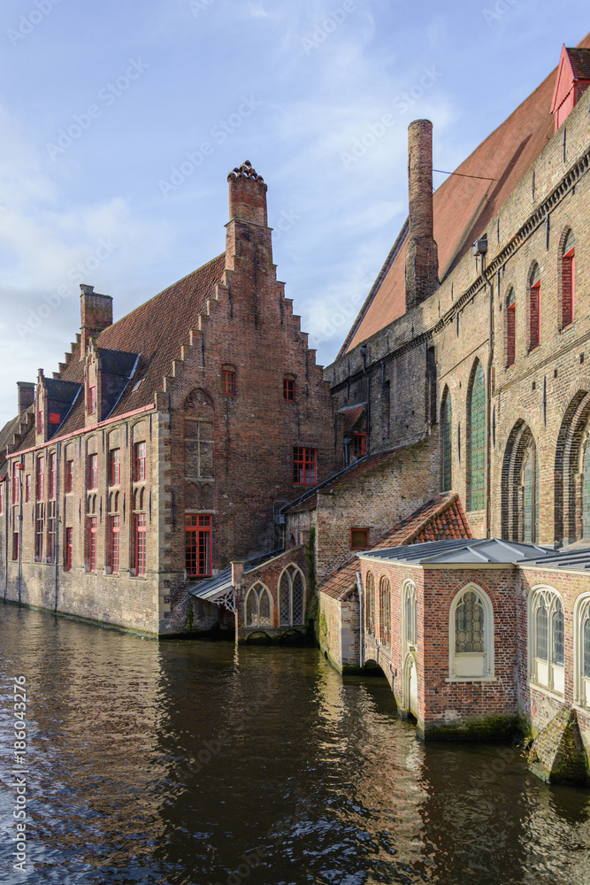 Brick buildings in Bruges,Belgium 