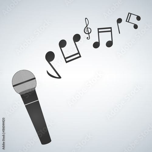 Microphone Vector Icon, Mic...