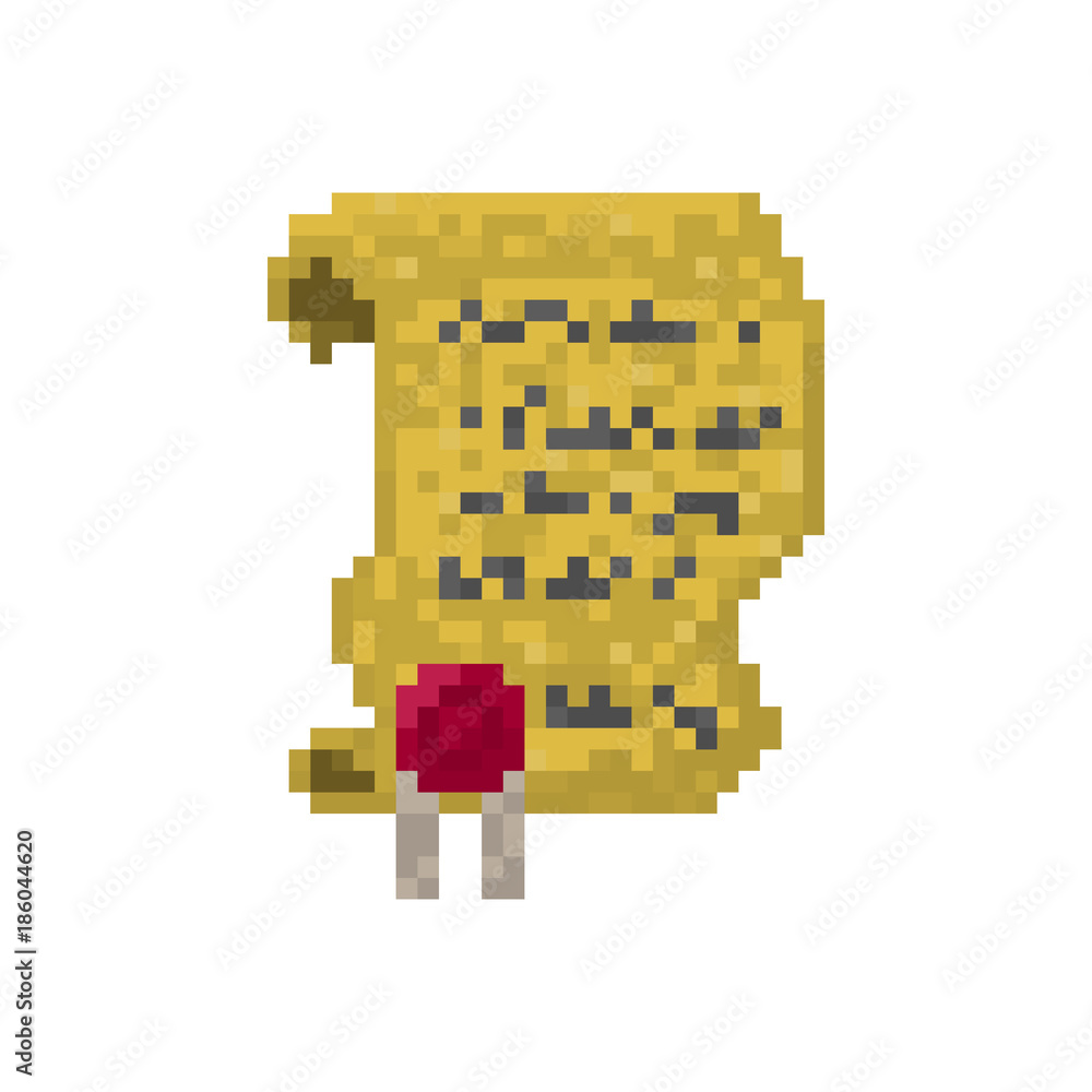 Obraz premium Pixel old scroll for games and web sites