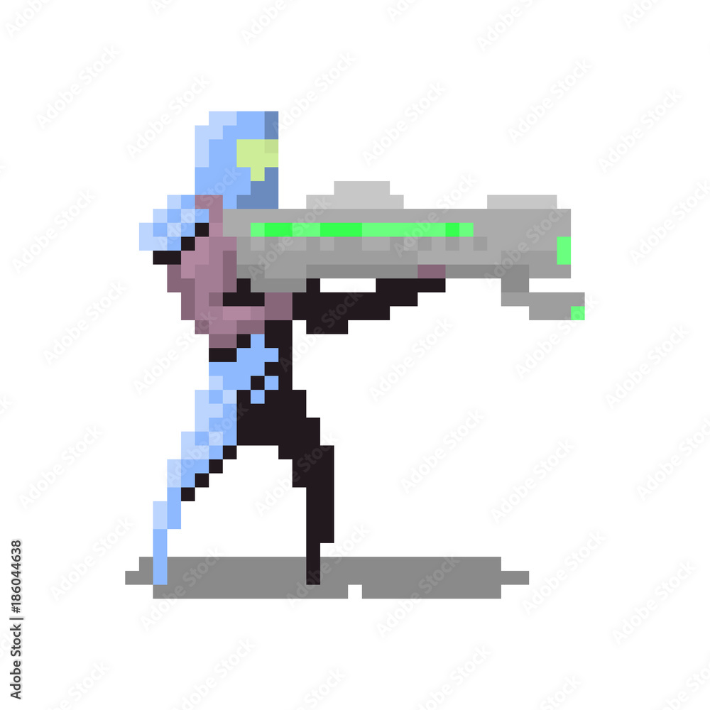 Fototapeta premium Pixel character space marine for games and web sites