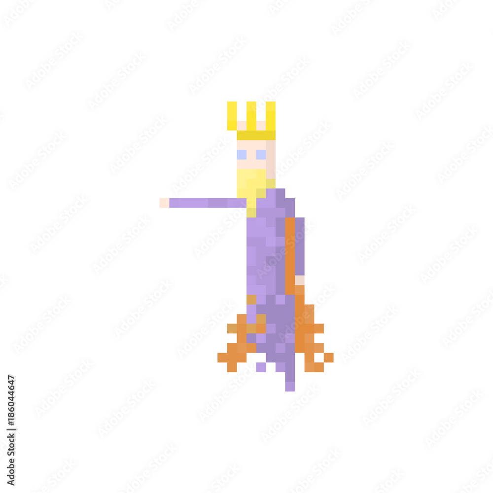 Pixel character Ghost of king for games and web sites Pixel character Ghost of king for games and web sites