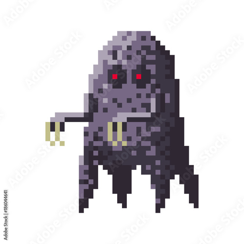 Pixel character alien monster for games and web sites