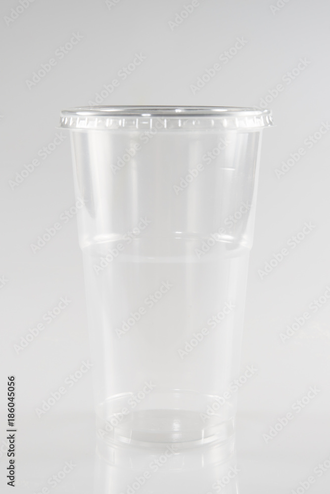 Empty plastic takeaway cup on white background Empty plastic takeaway cup on white background