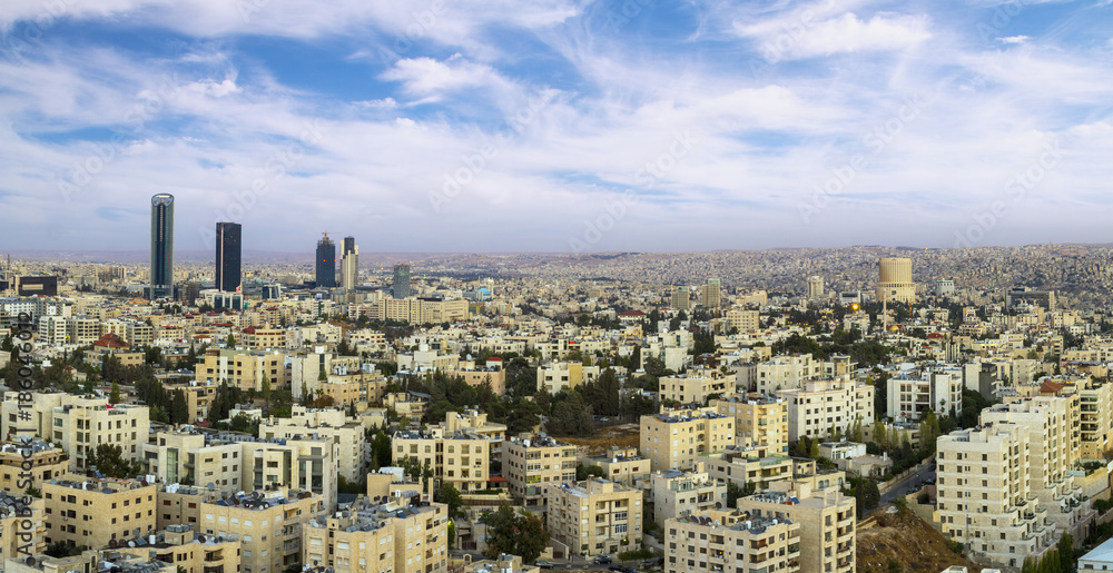 Panoramic view of Amman modern buildings in the new downtown