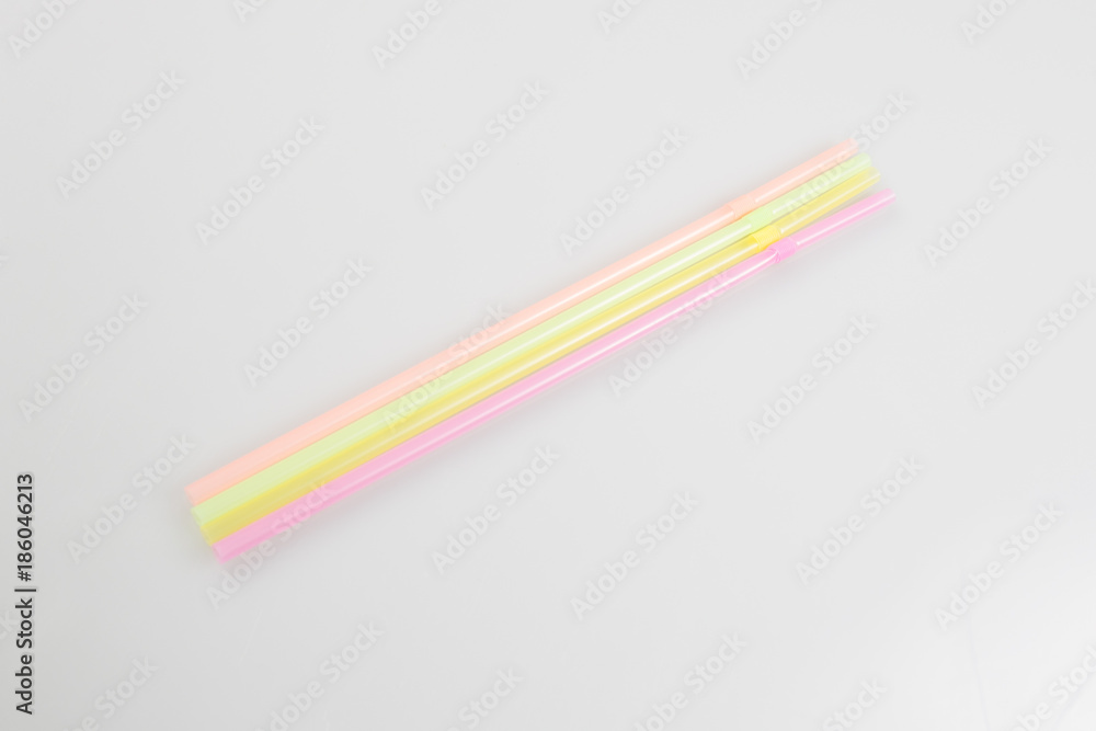 Straws for drinks on white background Straws for drinks on white background