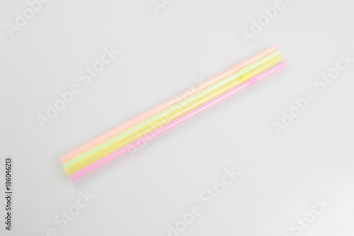 Straws for drinks on white background © OceanProd