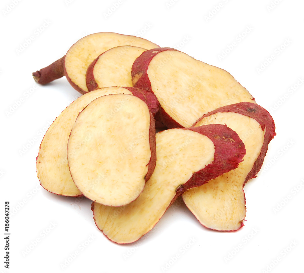 Sweet potatoes on white Sweet potatoes on white