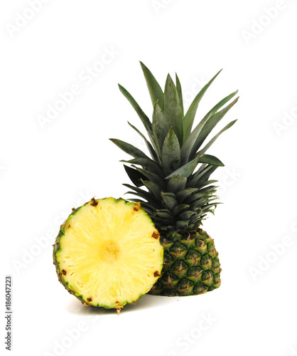 Sliced Pineapple on a white background