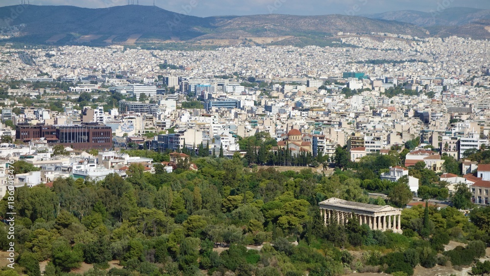 Vu sur Athènes depuis l'Acropole