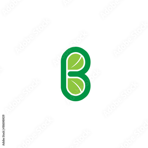 letter B  Nature leaf logo 