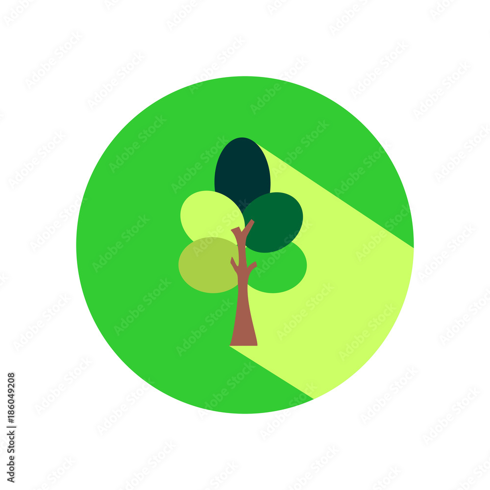 Tree flat design icon with long shadow. Vector Illustration isolated for graphic and web design. Tree flat design icon with long shadow. Vector Illustration isolated for graphic and web design.
