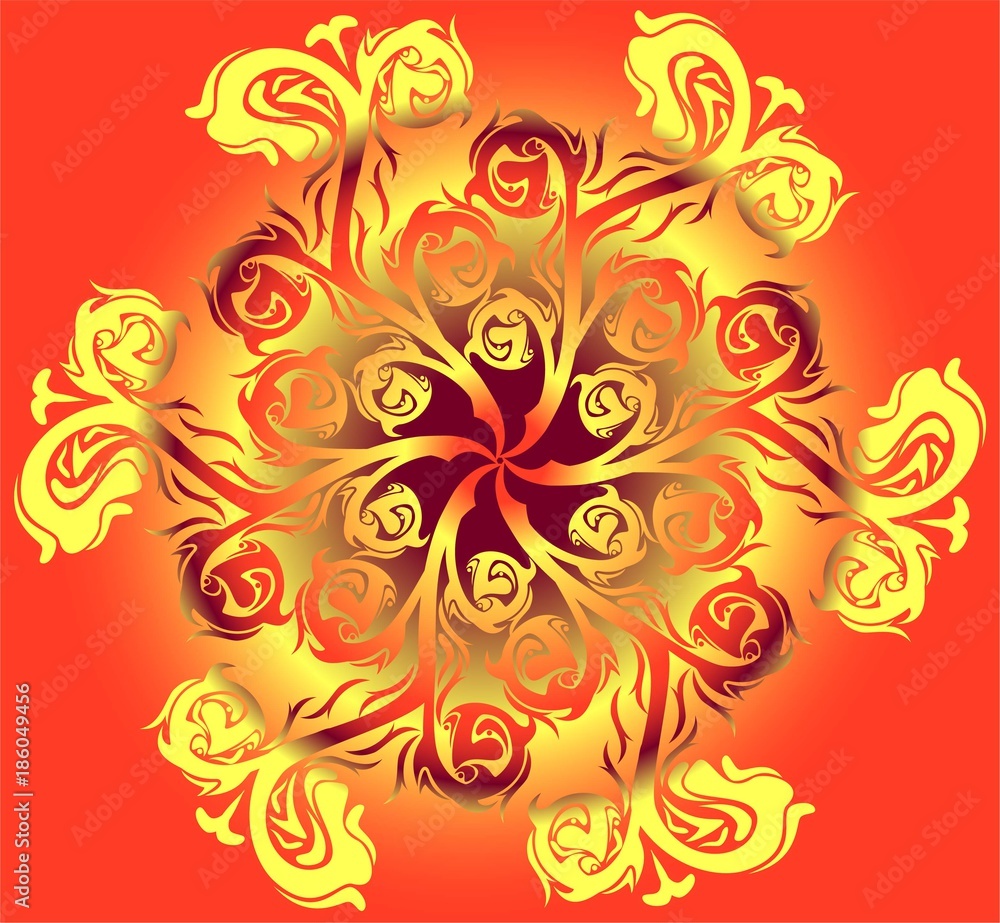 Abstraction on an orange background Abstraction on an orange background