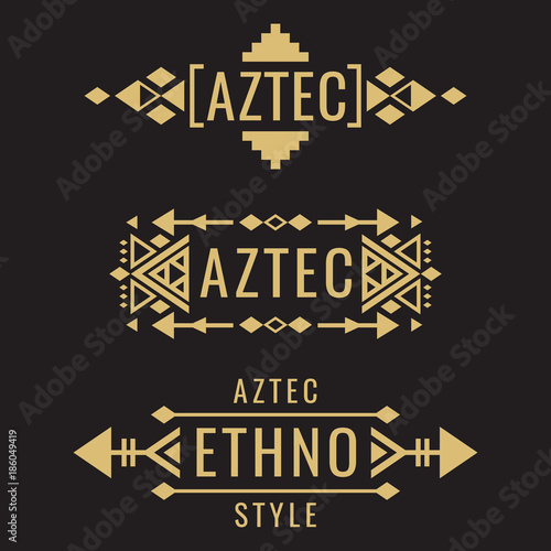 Tribal aztec mexican vector ornaments