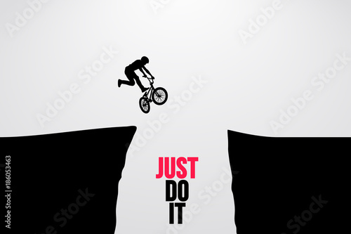 Silhouette of a BMX rider. Vector illustration