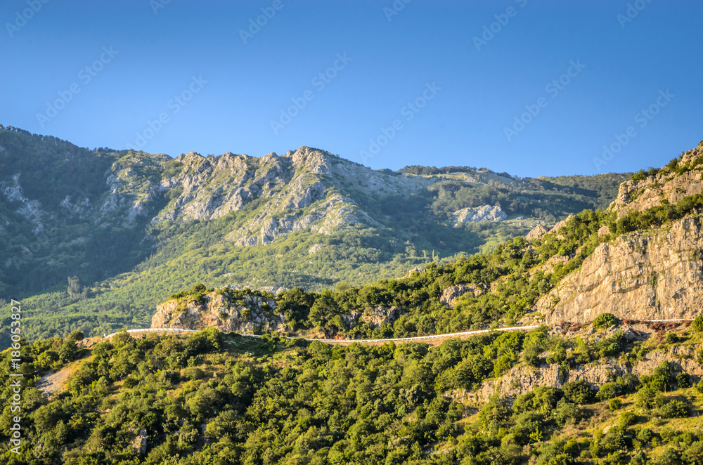 High mountains and beautiful nature near Budva, Montenegro
