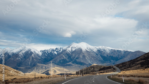 Road Towards Mountains New Zealand