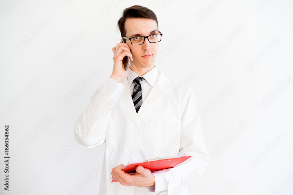 Doctor on white background