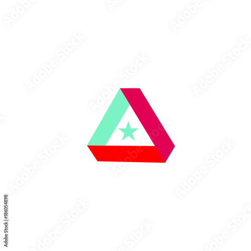 A Letter Fullcolor Triangle Geometric Logo