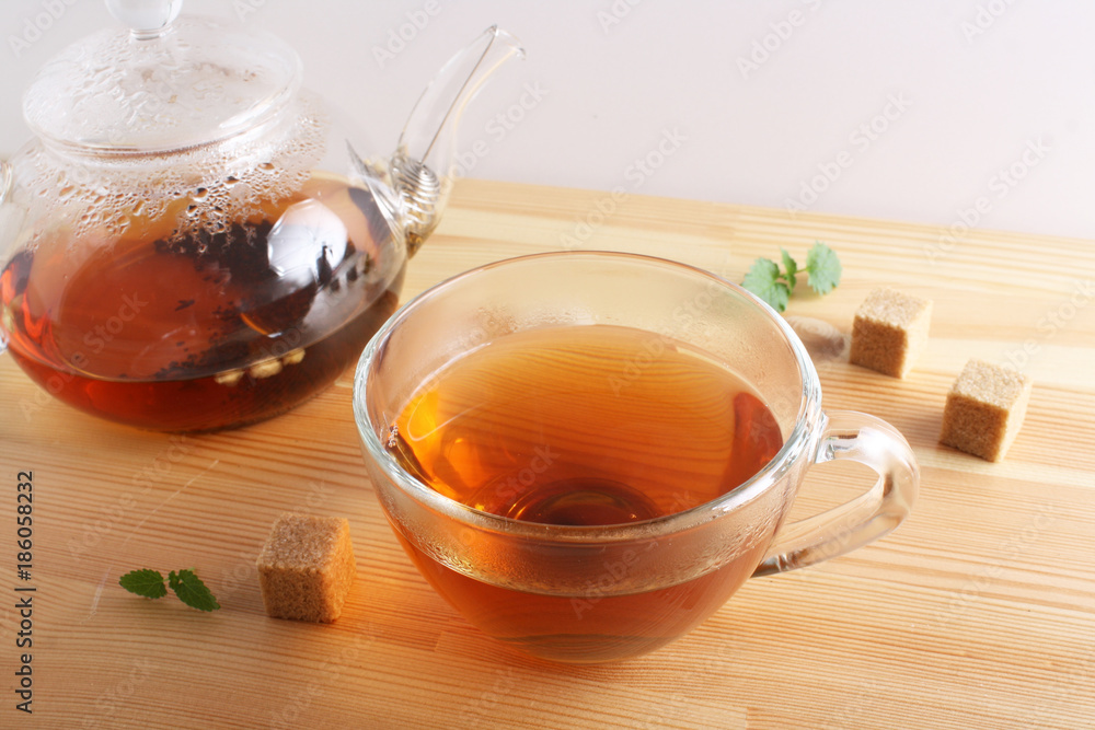 tea cup teapot wooden background tea cup teapot wooden background