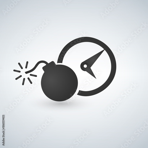 Time Bomb icon. Vector illustration style