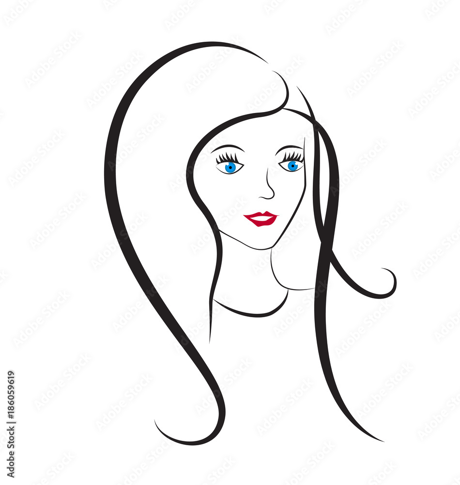 Girl hair salon icon