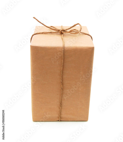 Small parcel wrapped in brown paper
