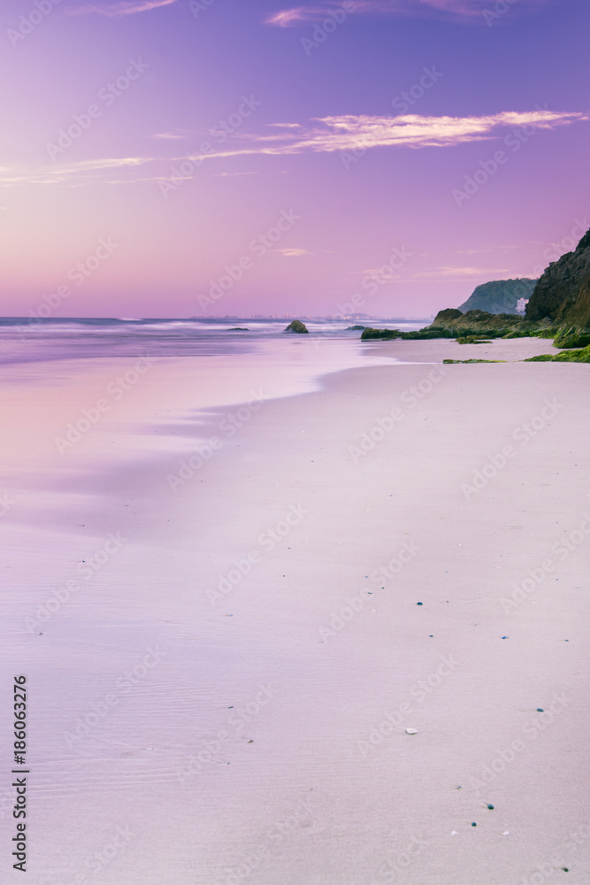 Fototapeta premium Burleigh Heads beach in the Gold Coast, Queensland during the day.