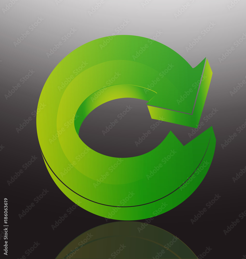 Green organic arrow recycle icon Green organic arrow recycle icon
