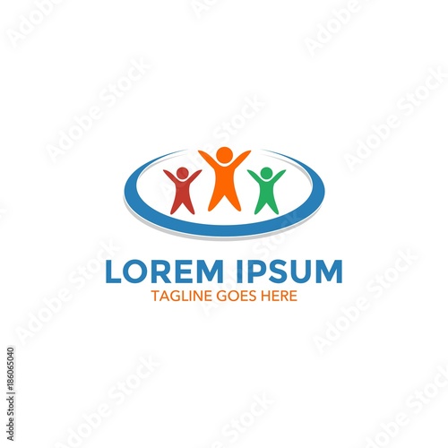 kindergarten logo. simple shape and color. negative space. vector editable