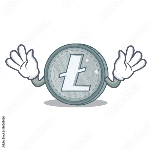 Mocking Litecoin character cartoon style