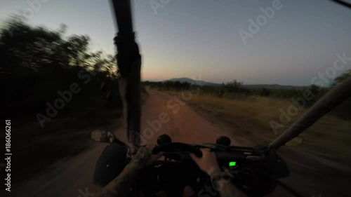 gopro shot of person driving dune buggy in the dark