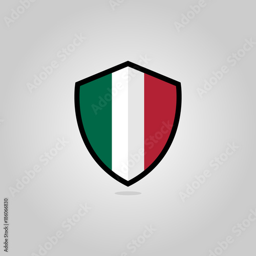 Free Download Italian Flag Flat Vector Shield Badge - GFXLoad