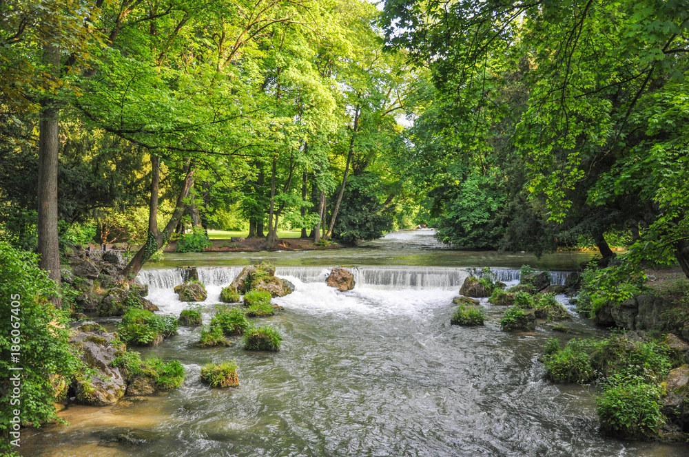 Park rivers running in Munich Park rivers running in Munich
